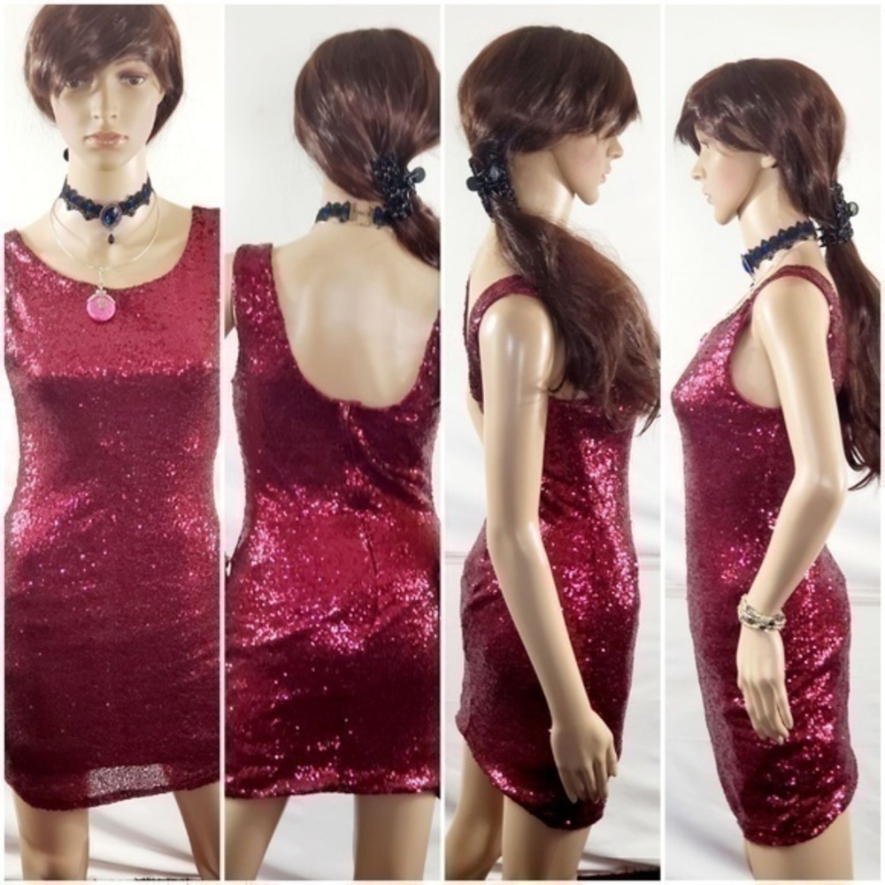 Crystal Doll Ruby Red Sequined Mini - image 1